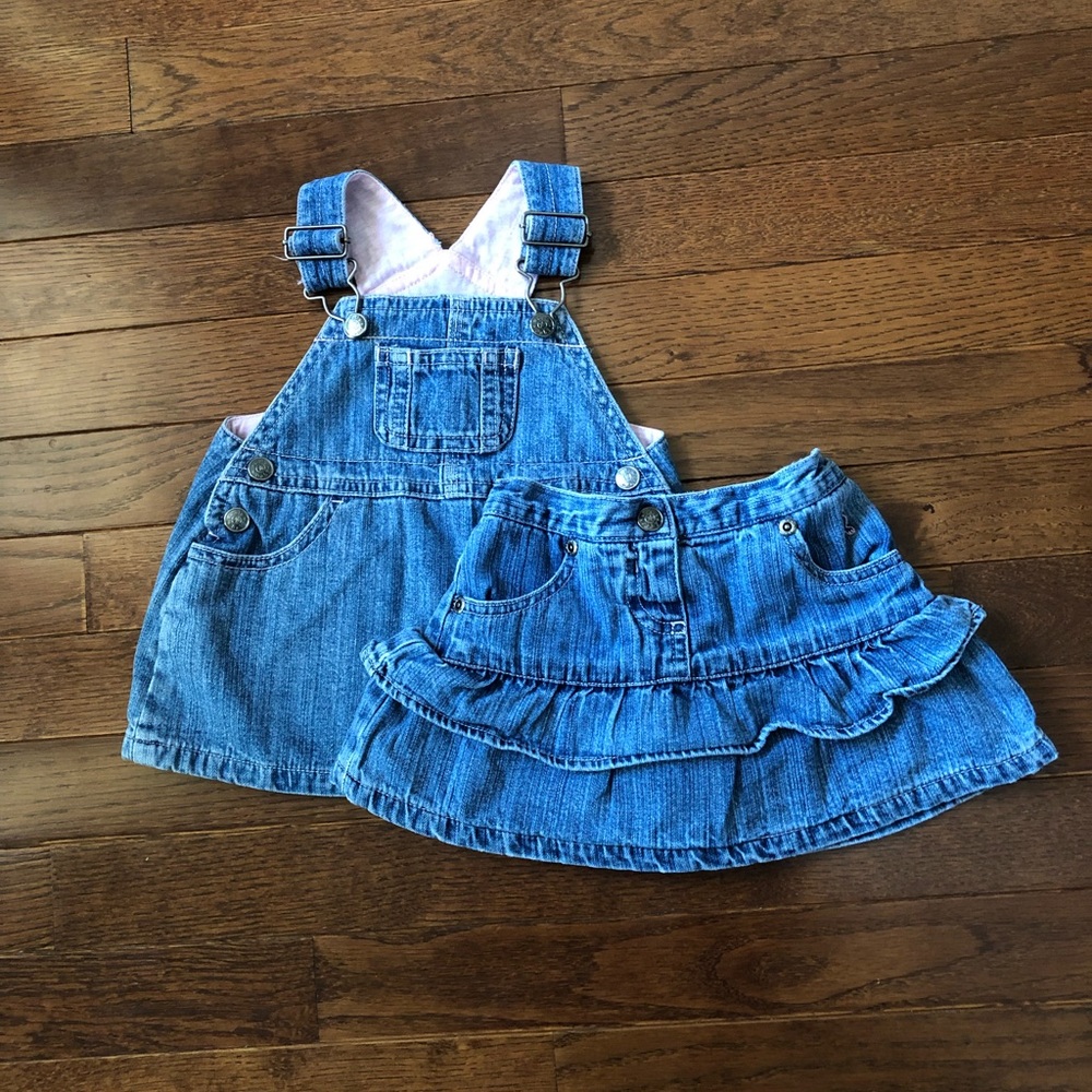 🌸☀️ Koala Baby Jean Skirt and Jumper Dress